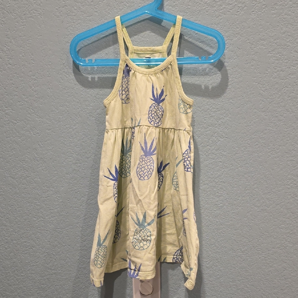 Tea Collection Pineapple Dress - Cream and Blue